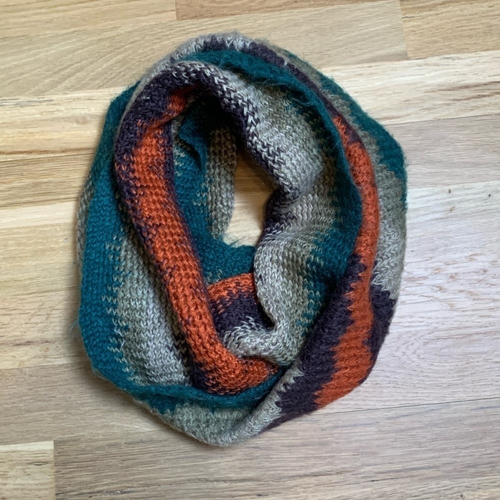 Darling Fuzzy Colorful Striped Infinity Scarf Women’s OS